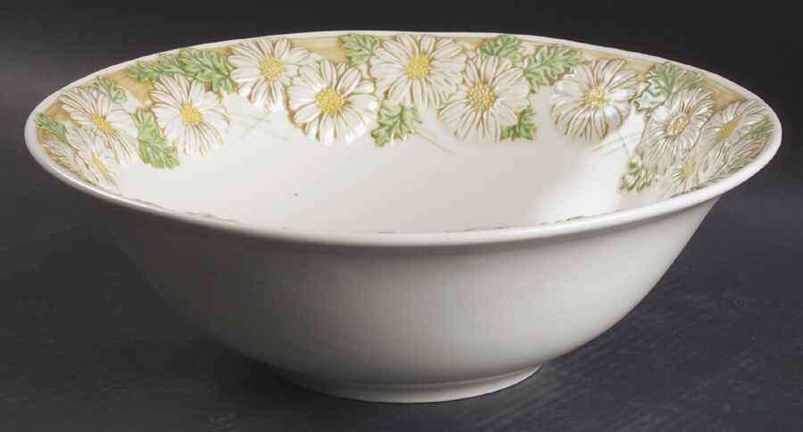 Sculptured Daisy 12" Large Salad Serving Bowl by Metlox - Poppytrail - Vernon-1