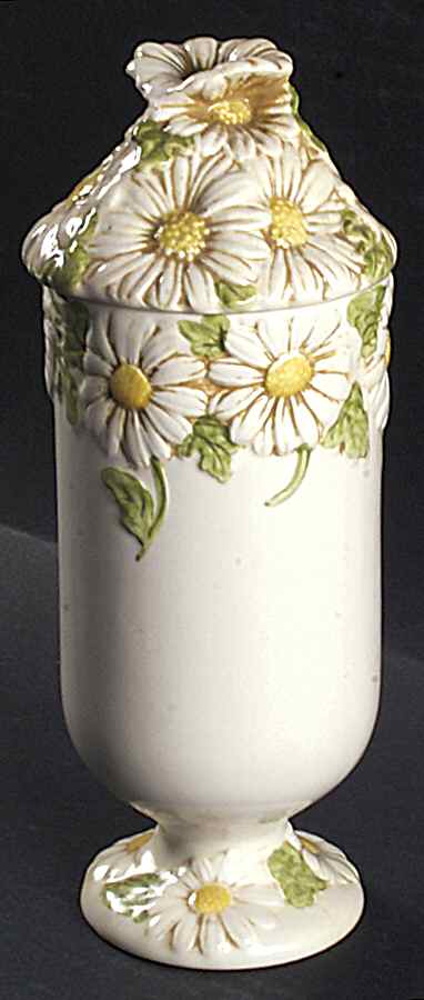 Sculptured Daisy Apothecary Jar & Lid by Metlox - Poppytrail - Vernon-1