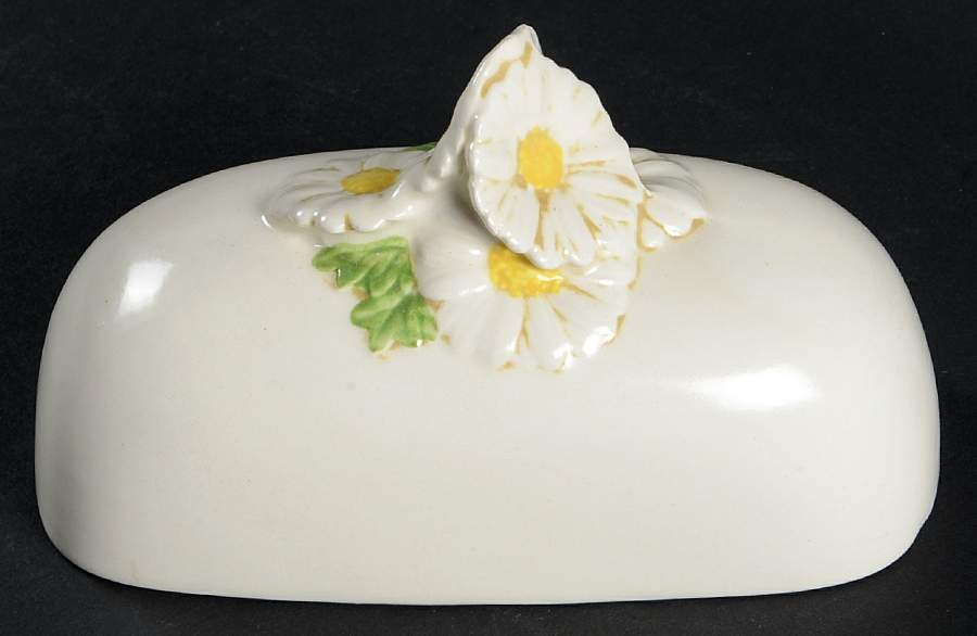 Sculptured Daisy Lid for 1/4 Lb Butter by Metlox - Poppytrail - Vernon-1