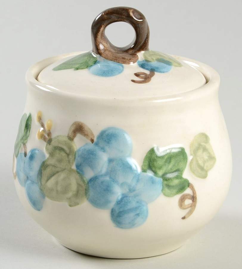 Sculptured Grape Sugar Bowl & Lid by Metlox - Poppytrail - Vernon-1