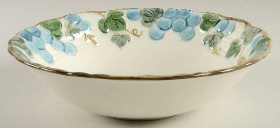 Sculptured Grape 9" Round Vegetable Bowl by Metlox - Poppytrail - Vernon-1