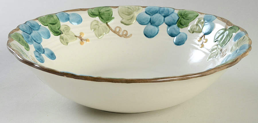 Sculptured Grape 9" Round Vegetable Bowl by Metlox - Poppytrail - Vernon-1