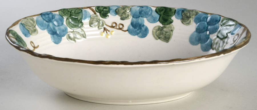 Sculptured Grape 10" Oval Baker by Metlox - Poppytrail - Vernon-1