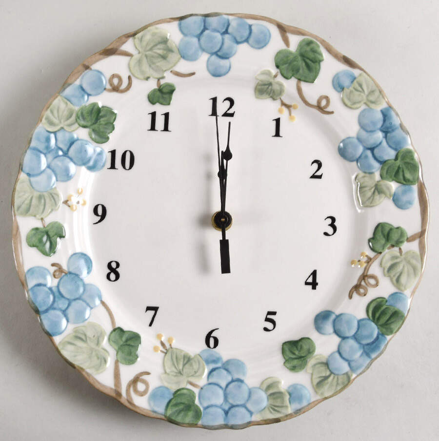 Sculptured Grape 1-2" depth  Clock Plate HC by Metlox - Poppytrail - Vernon-1