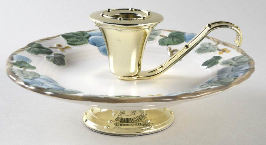 Sculptured Grape 3"- 3 1/4" Candleholder (BB) HC by Metlox - Poppytrail - Vernon-1