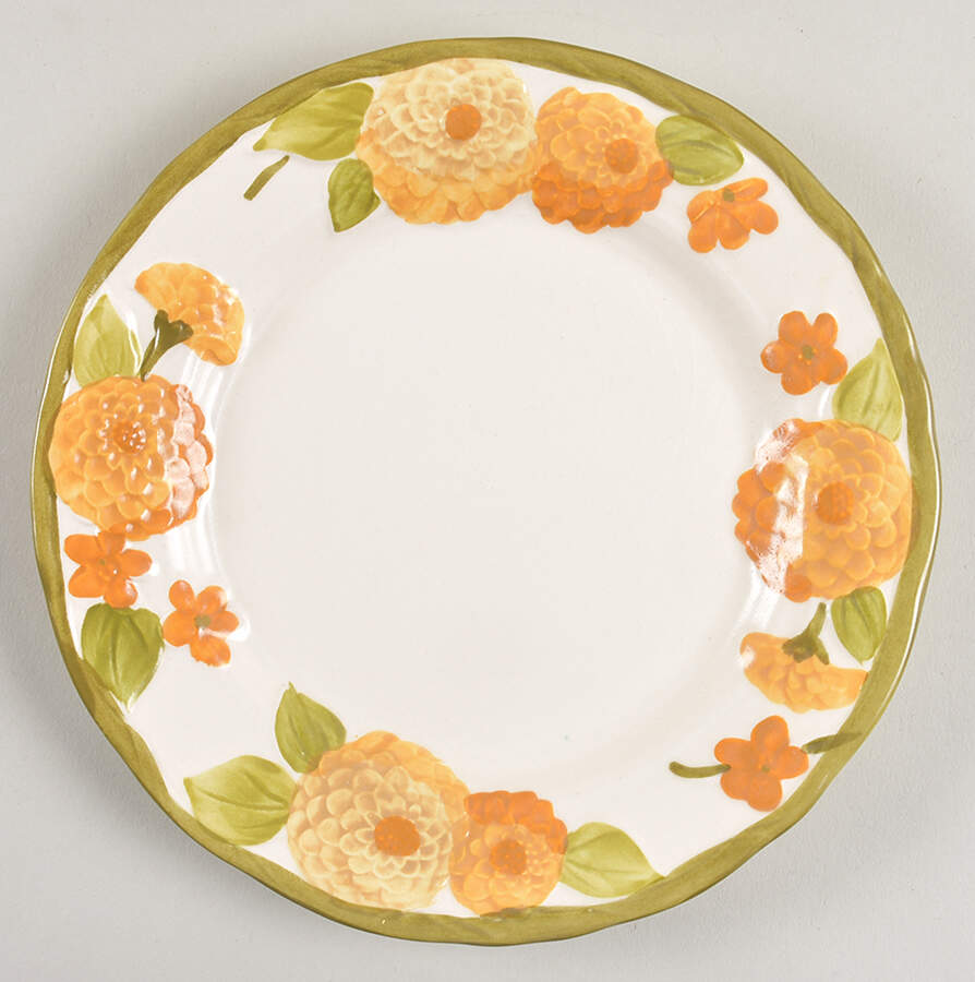 Sculptured Zinnia Salad Plate by Metlox - Poppytrail - Vernon-1