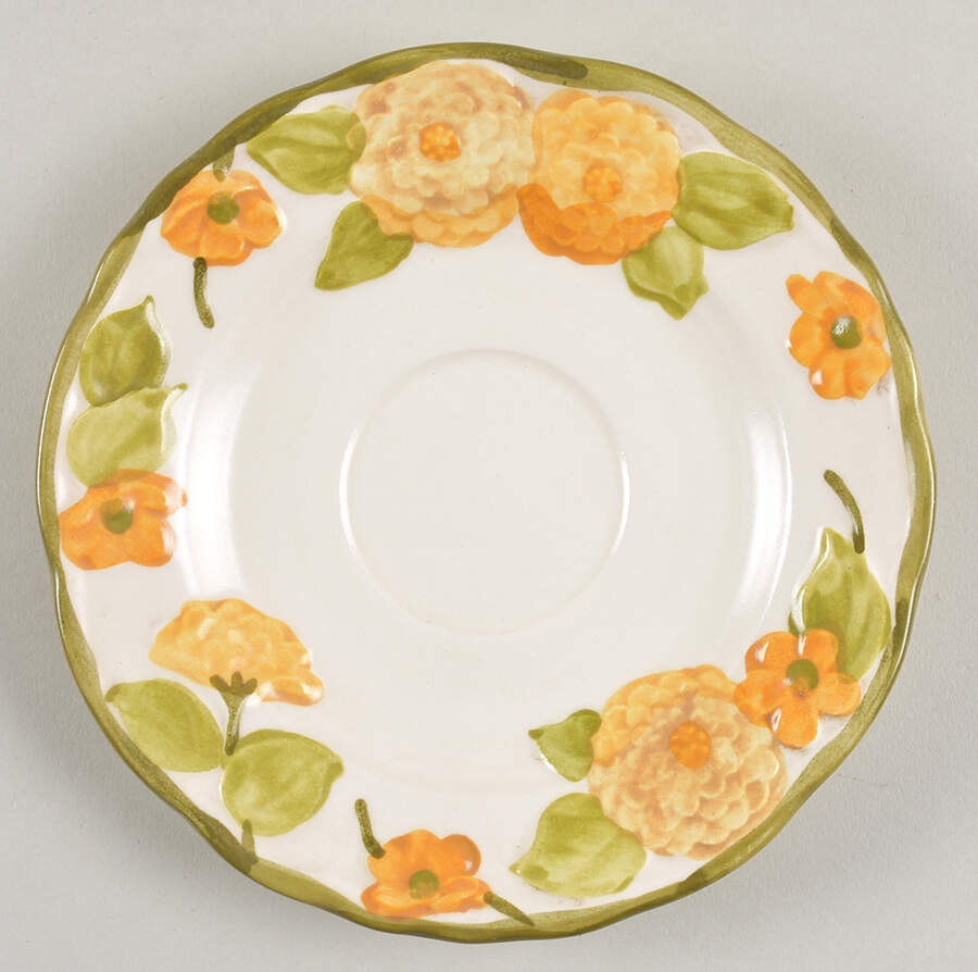 Sculptured Zinnia Saucer by Metlox - Poppytrail - Vernon-1