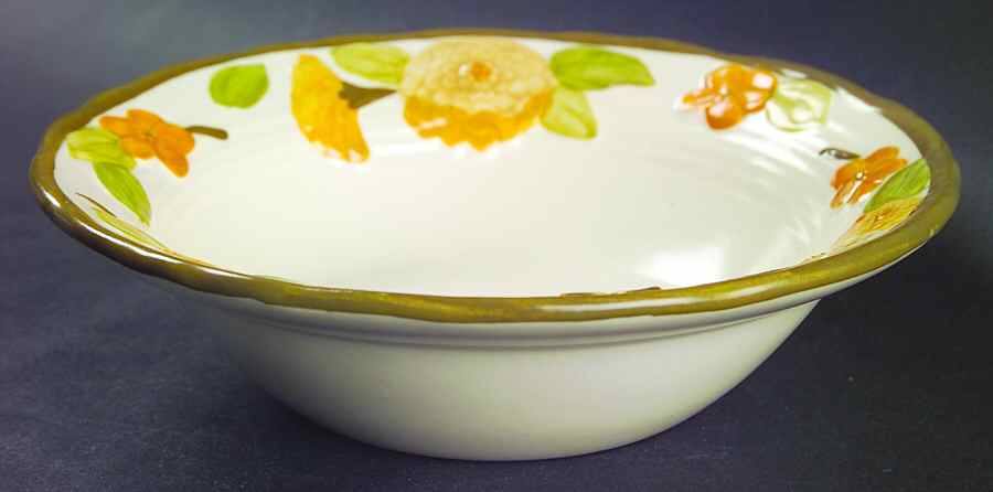 Sculptured Zinnia Rim Fruit/Dessert (Sauce) Bowl by Metlox - Poppytrail - Vernon-1