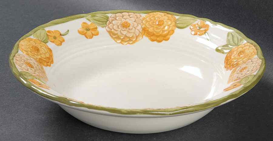 Sculptured Zinnia Rim Soup Bowl by Metlox - Poppytrail - Vernon-1