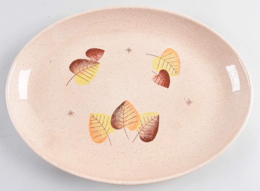 Sherwood 13" Oval Serving Platter by Metlox - Poppytrail - Vernon-1