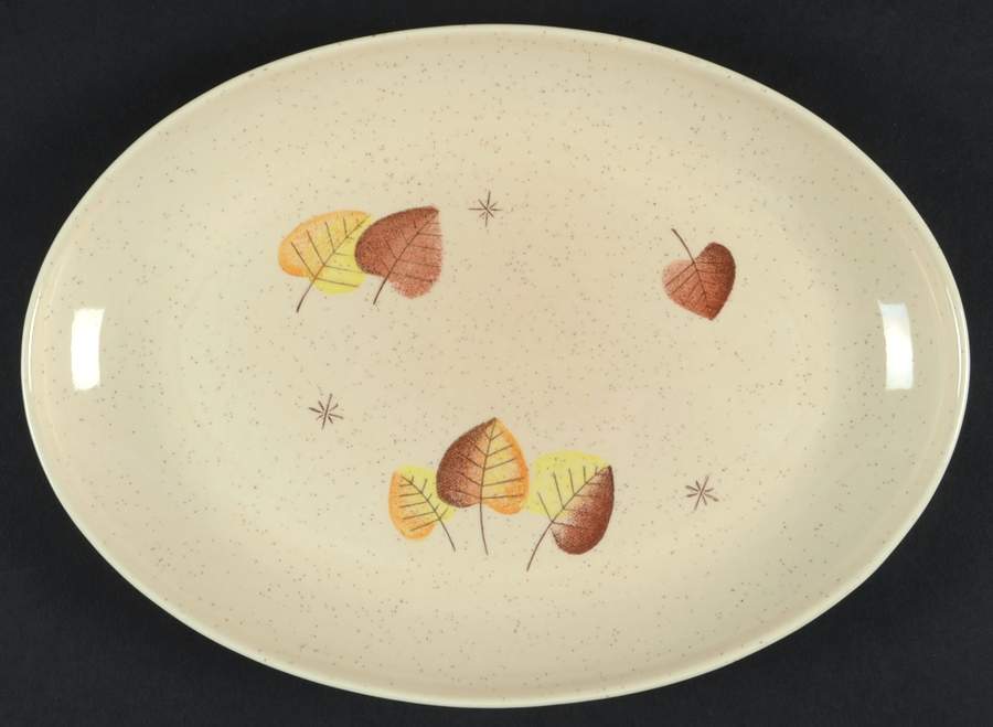 Sherwood 11" Oval Serving Platter by Metlox - Poppytrail - Vernon-1
