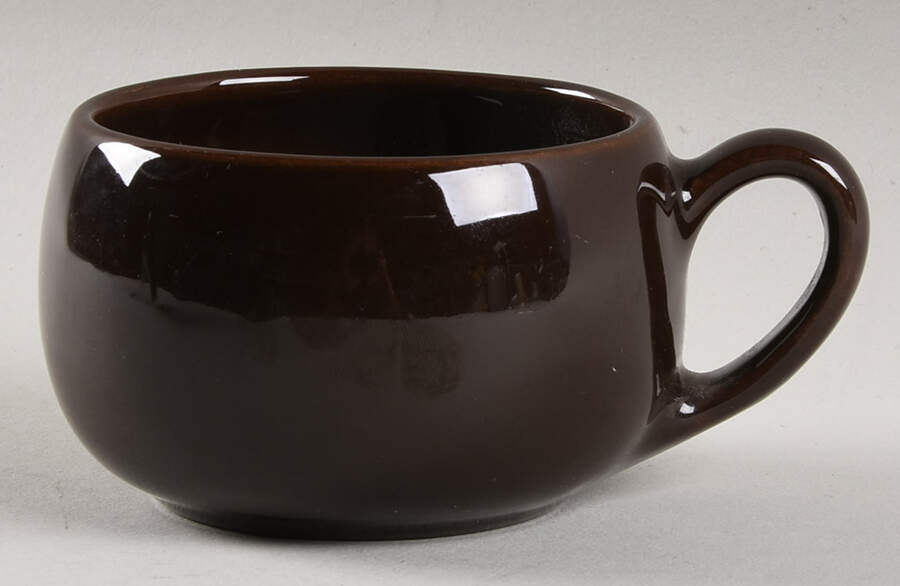 Shoreline Brown Flat Cup by Metlox - Poppytrail - Vernon-1