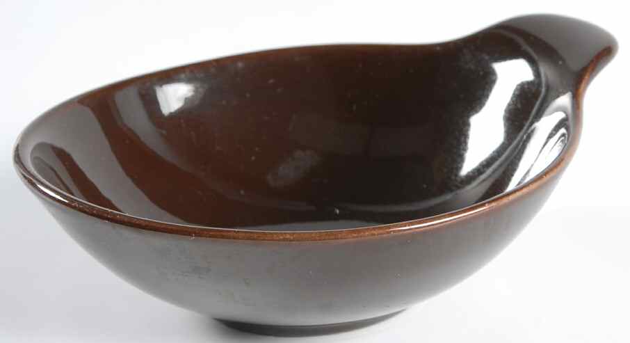 Shoreline Brown Lugged Soup Bowl by Metlox - Poppytrail - Vernon-1