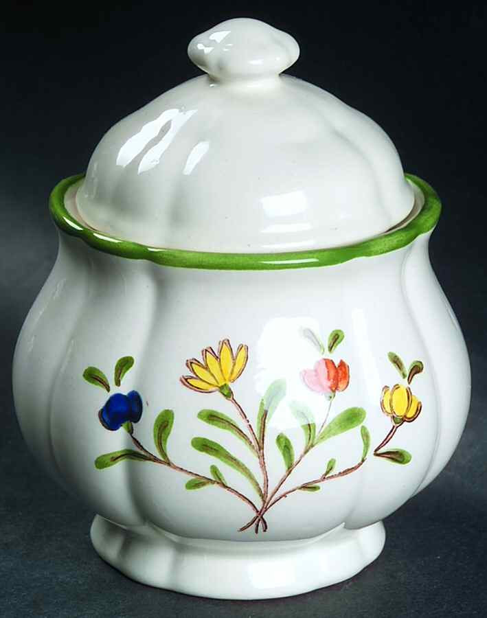 Spring Garland Sugar Bowl & Lid by Metlox - Poppytrail - Vernon-1