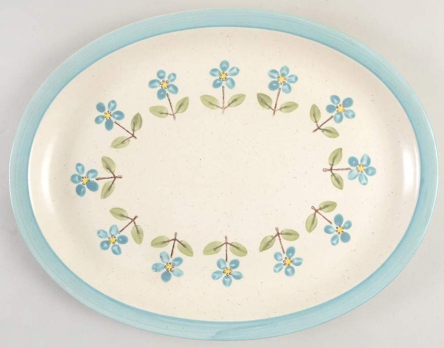 Springtime 13" Oval Serving Platter by Metlox - Poppytrail - Vernon-1