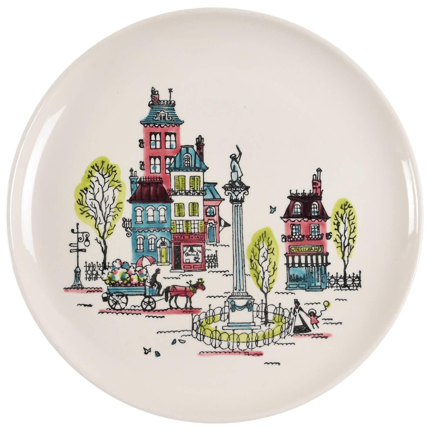 Street Scene Dinner Plate by Metlox - Poppytrail - Vernon-1