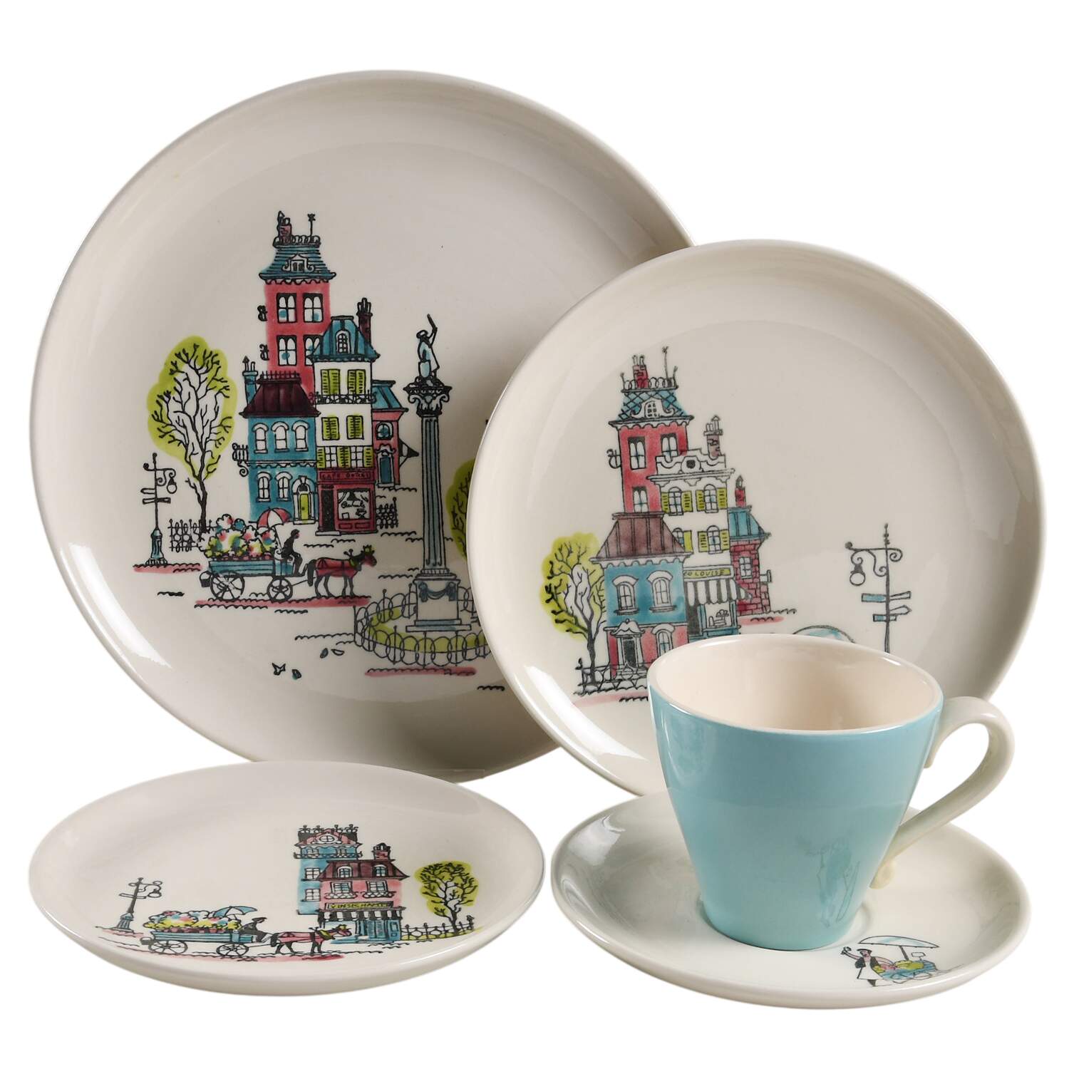 Street Scene 5 Piece Place Setting by Metlox - Poppytrail - Vernon-1