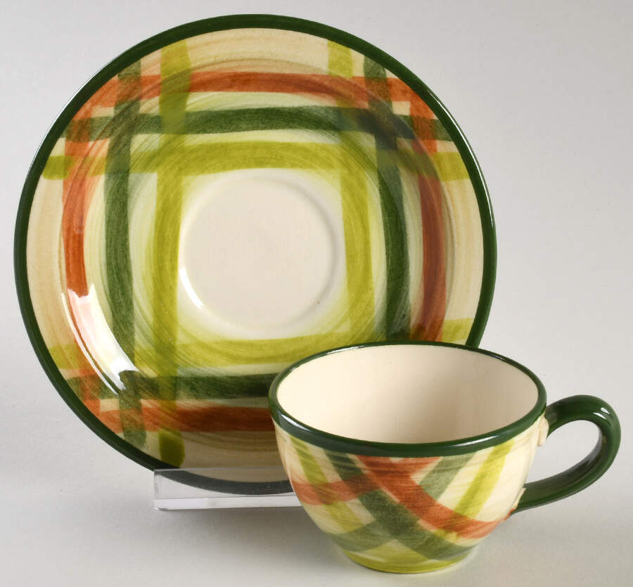 Tam O'shanter Flat Demitasse Cup & Saucer Set by Metlox - Poppytrail - Vernon-1