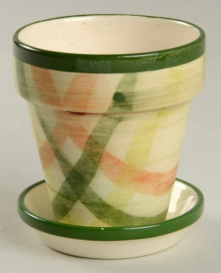 Tam O'shanter 3" Flower Pot & Underplate by Metlox - Poppytrail - Vernon-1