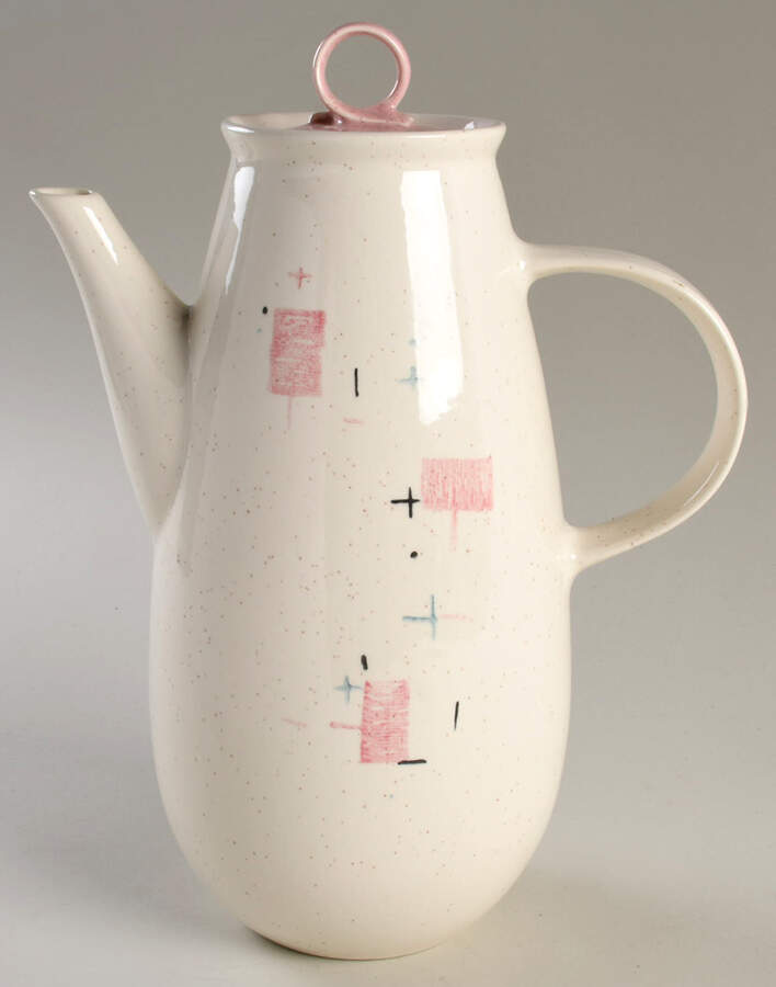 Tickled Pink Coffee Pot & Lid by Metlox - Poppytrail - Vernon-1