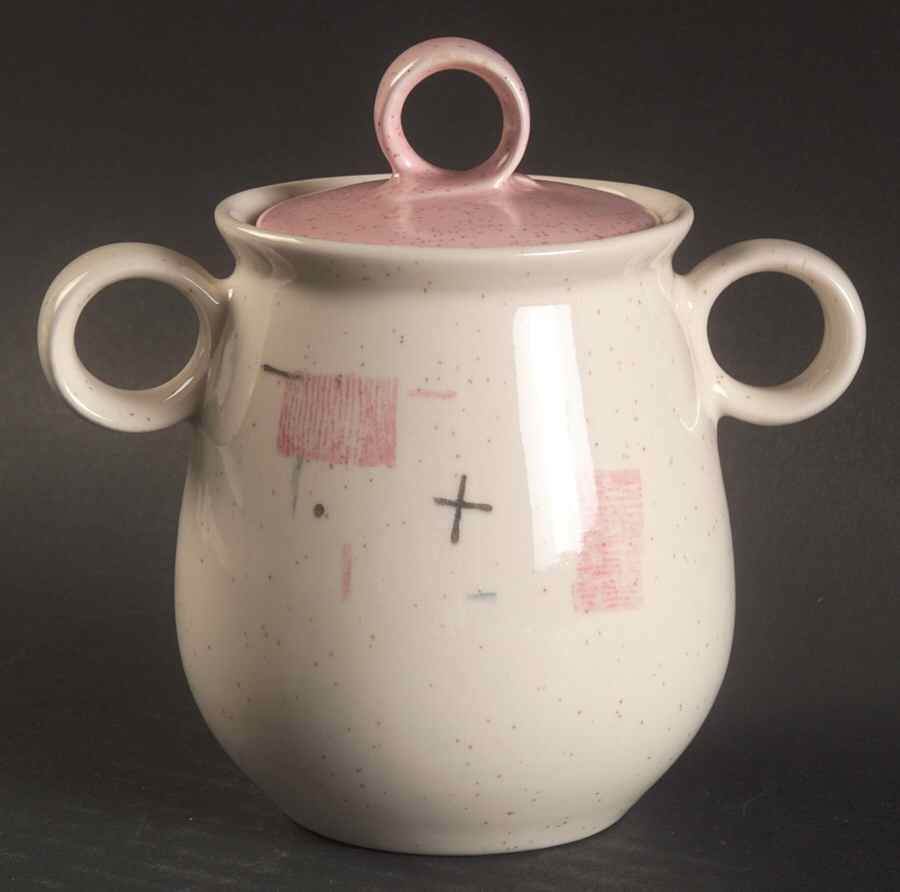 Tickled Pink Sugar Bowl & Lid by Metlox - Poppytrail - Vernon-1