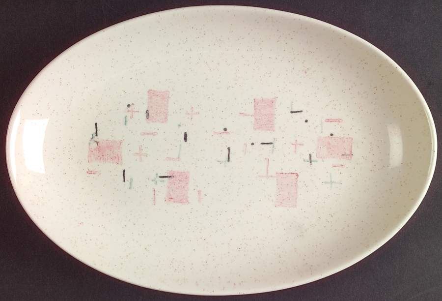 Tickled Pink 9" Oval Serving Platter by Metlox - Poppytrail - Vernon-1