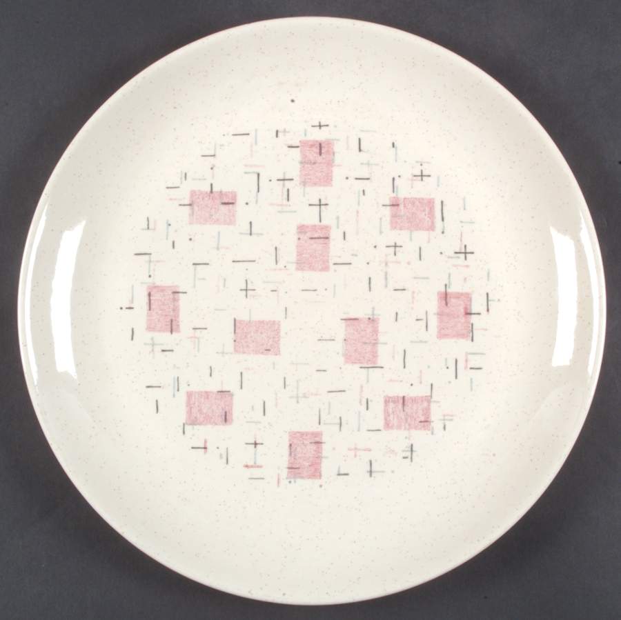 Tickled Pink 13" Chop Plate (Round Platter) by Metlox - Poppytrail - Vernon-1