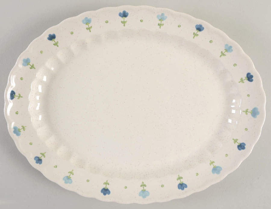 True Blue 13" Oval Serving Platter by Metlox - Poppytrail - Vernon-1