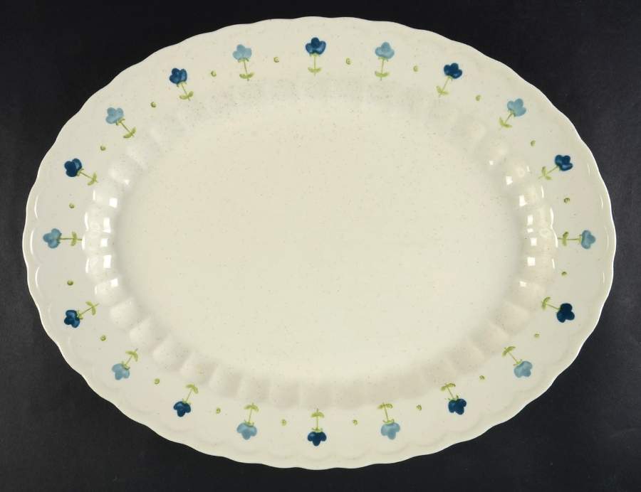 True Blue 16" Oval Serving Platter by Metlox - Poppytrail - Vernon-1