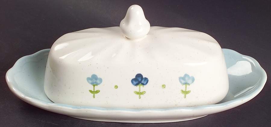 True Blue 1/4 Lb Covered Butter by Metlox - Poppytrail - Vernon-1