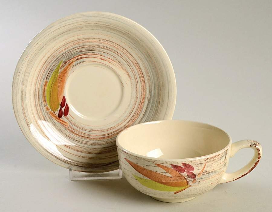Trade Winds Flat Cup & Saucer Set by Metlox - Poppytrail - Vernon-1