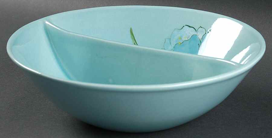 Tulips 9" Round Divided Vegetable Bowl by Metlox - Poppytrail - Vernon-1