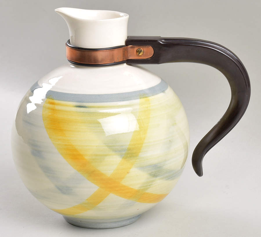 Tweed Grey and Yellow Carafe No Lid by Metlox - Poppytrail - Vernon-1