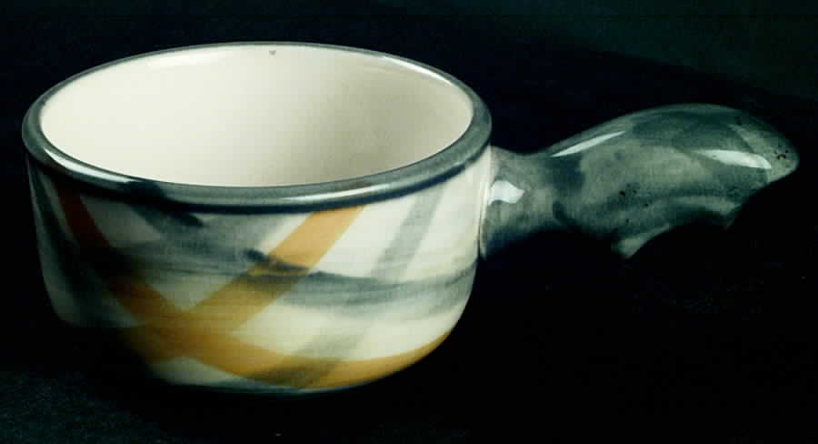 Tweed Grey and Yellow Chicken Pie Server No Lid by Metlox - Poppytrail - Vernon-1