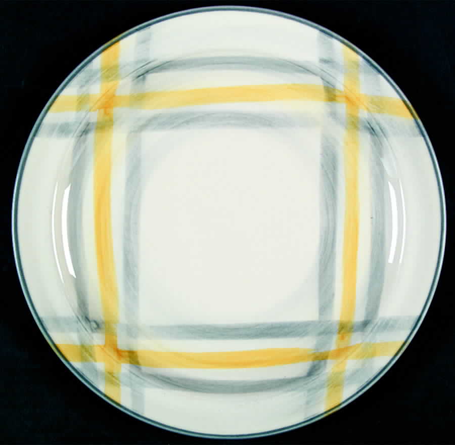 Tweed Grey and Yellow Dinner Plate by Metlox - Poppytrail - Vernon-1