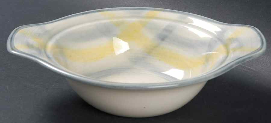 Tweed Grey and Yellow Lugged Chowder Bowl by Metlox - Poppytrail - Vernon-1