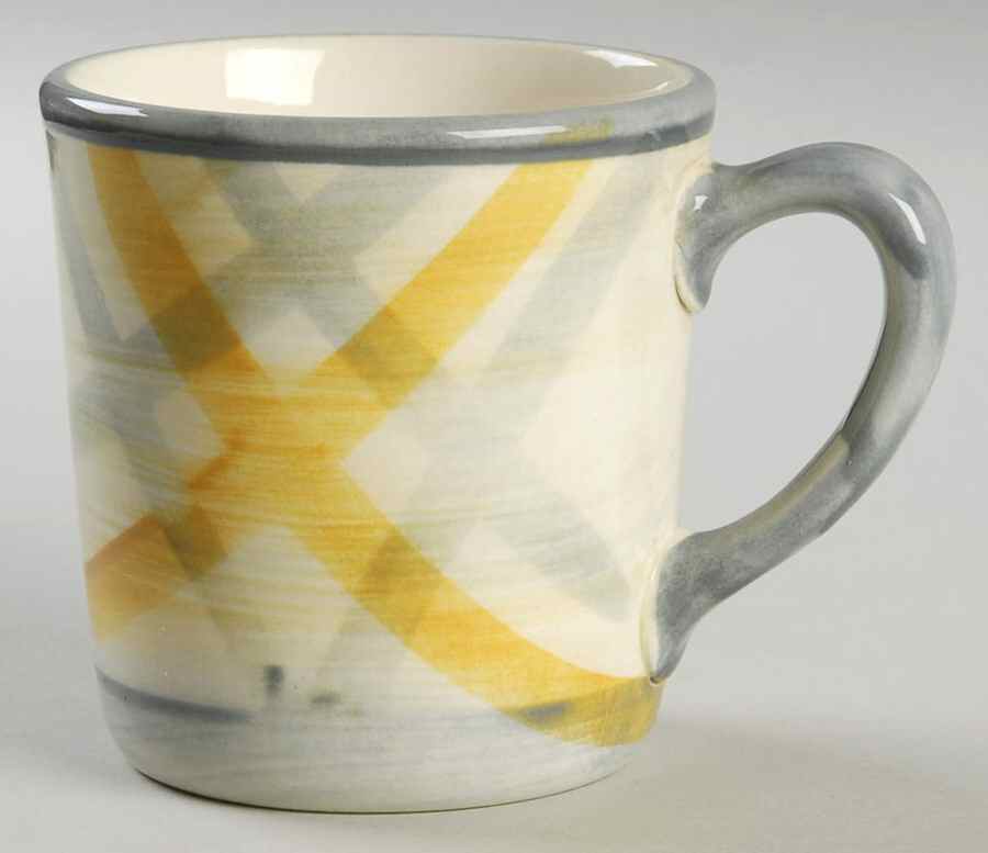 Tweed Grey and Yellow Mug by Metlox - Poppytrail - Vernon-1
