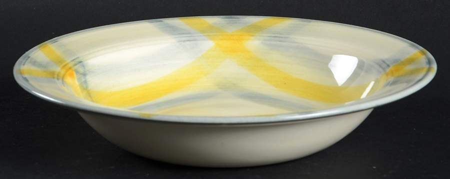 Tweed Grey and Yellow Rim Soup Bowl by Metlox - Poppytrail - Vernon-1