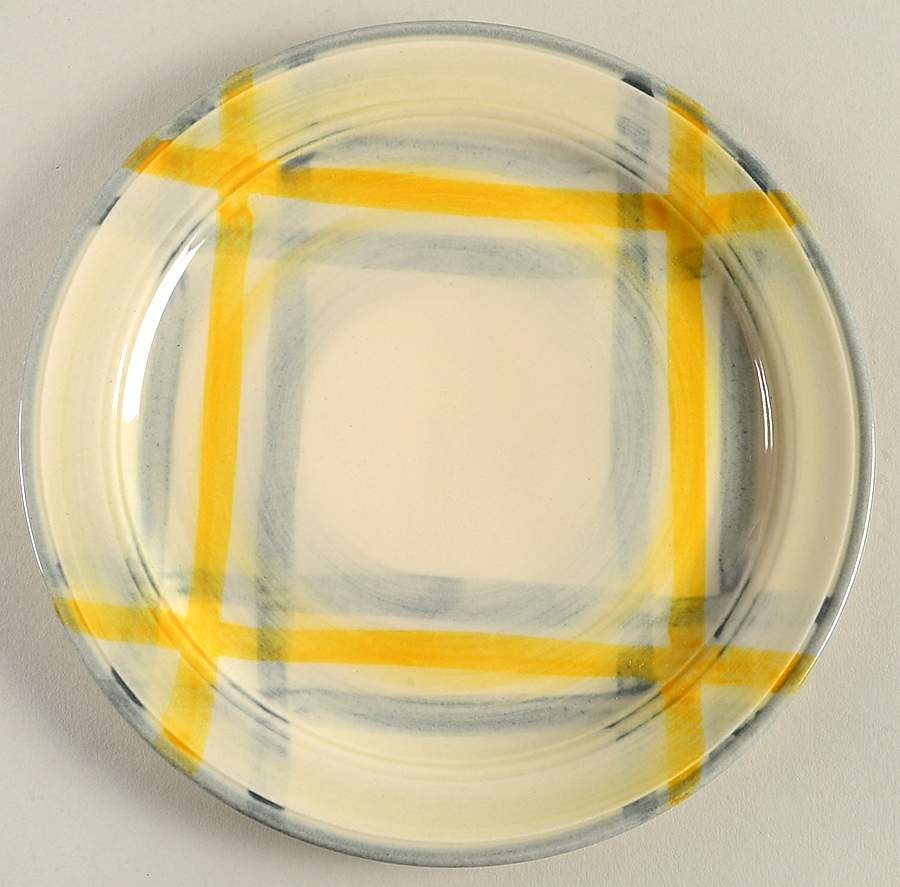 Tweed Grey and Yellow Salad Plate by Metlox - Poppytrail - Vernon-1
