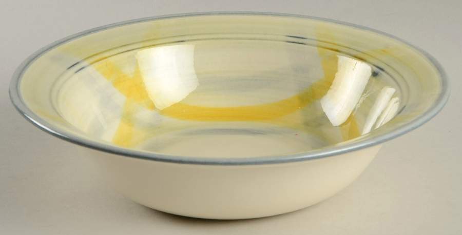Tweed Grey and Yellow 9" Round Vegetable Bowl by Metlox - Poppytrail - Vernon-1