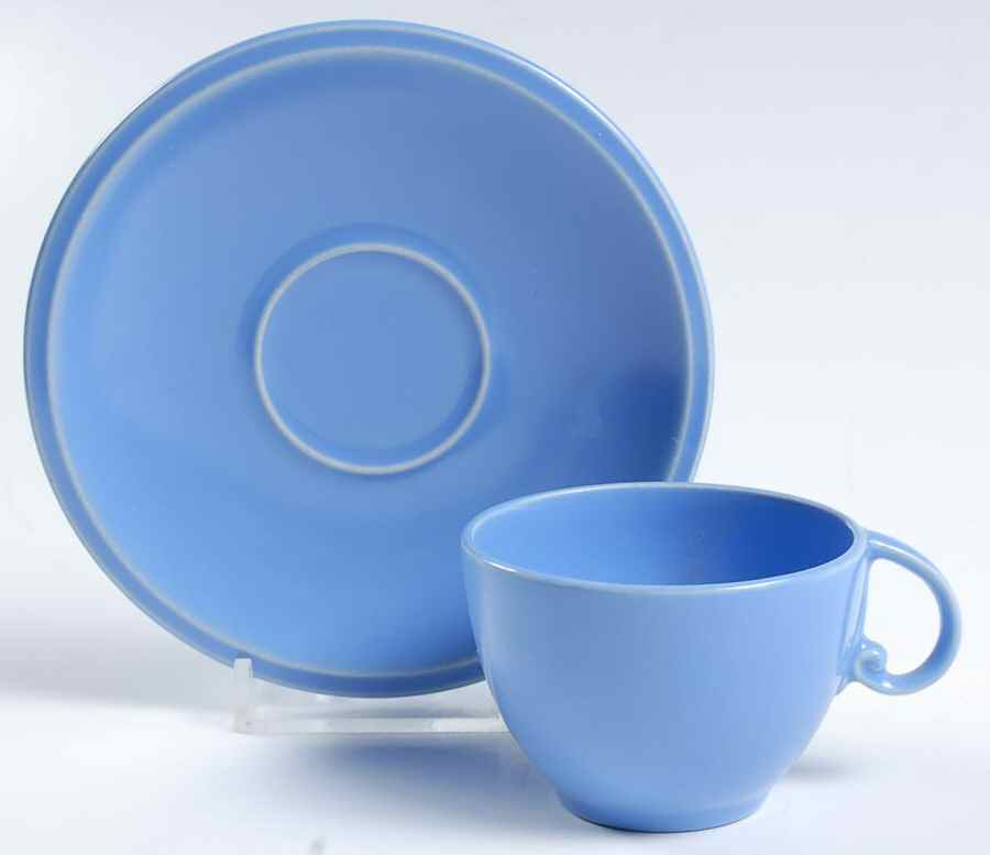 Ultra California Blue (Aster) Flat Demitasse Cup & Saucer Set by Metlox - Poppytrail - Vernon-1