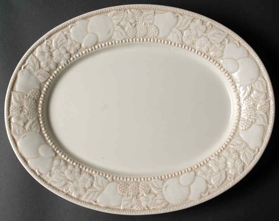 Vernon Antiqua 14" Oval Serving Platter by Metlox - Poppytrail - Vernon-1