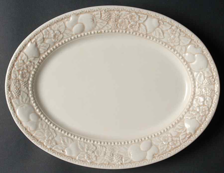 Vernon Antiqua 11" Oval Serving Platter by Metlox - Poppytrail - Vernon-1