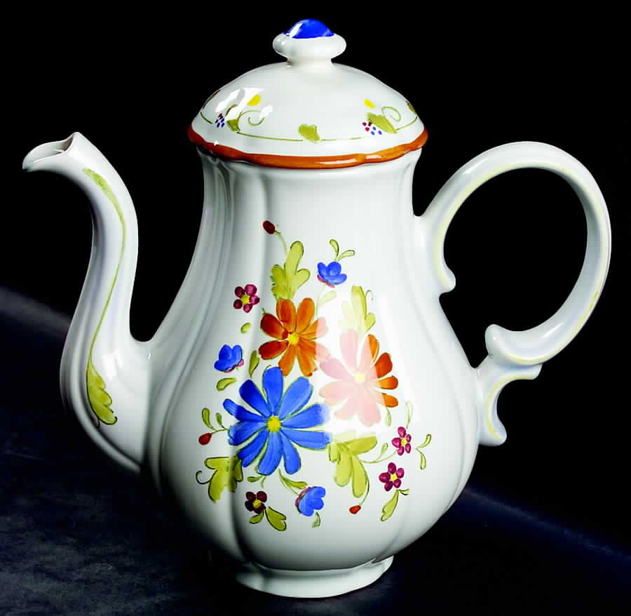 Vernon Bouquet Coffee Pot & Lid by Metlox - Poppytrail - Vernon-1