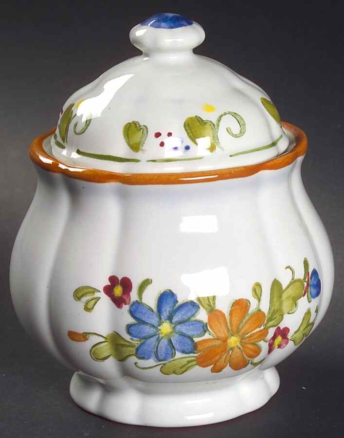 Vernon Bouquet Sugar Bowl & Lid by Metlox - Poppytrail - Vernon-1