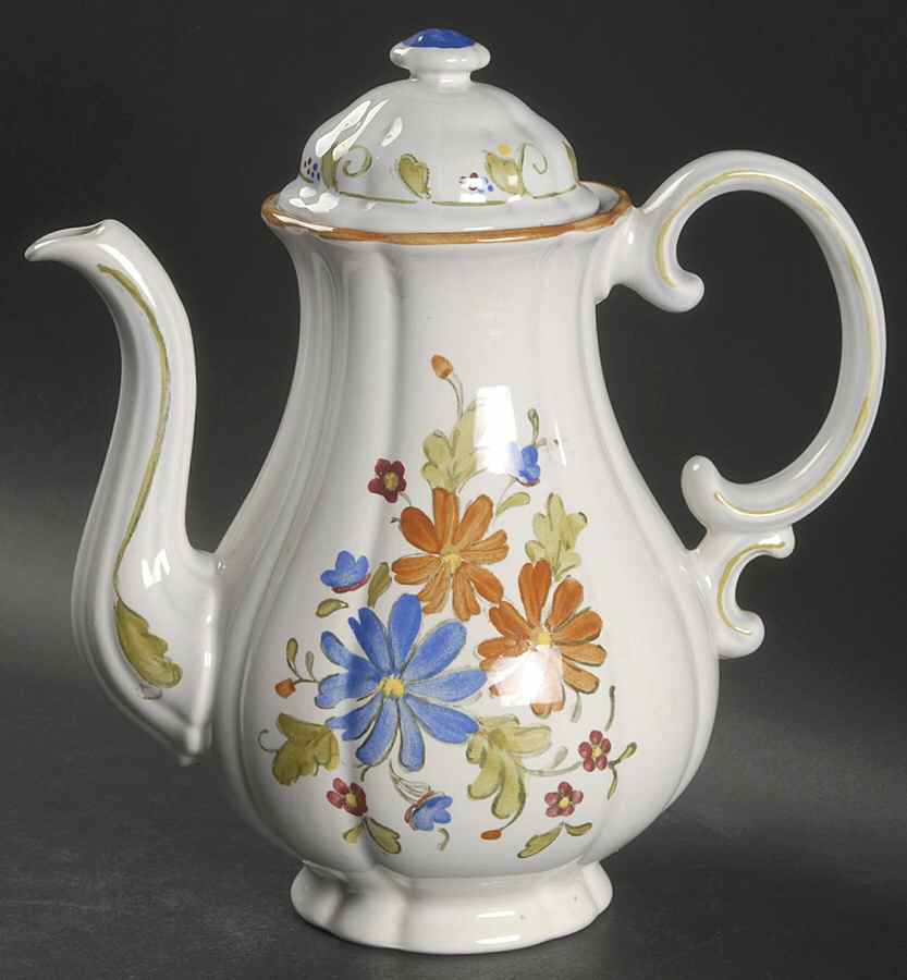 Vernon Bouquet Coffee Pot & Lid by Metlox - Poppytrail - Vernon-1