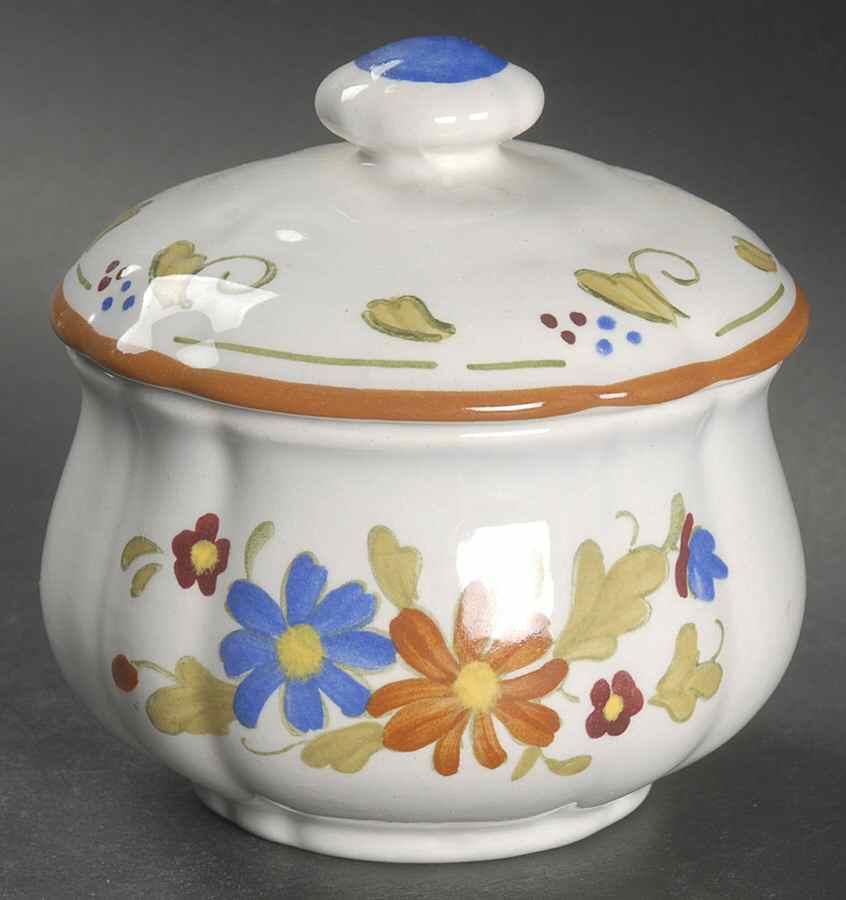 Vernon Bouquet Sugar Bowl & Lid by Metlox - Poppytrail - Vernon-1