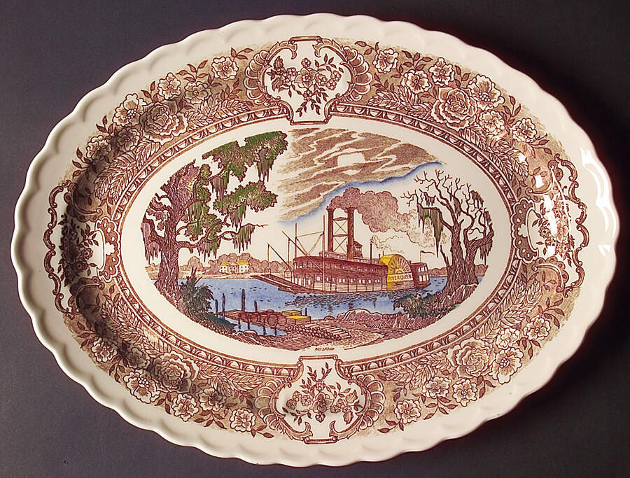 Vernon's 1860 16" Oval Serving Platter by Metlox - Poppytrail - Vernon-1