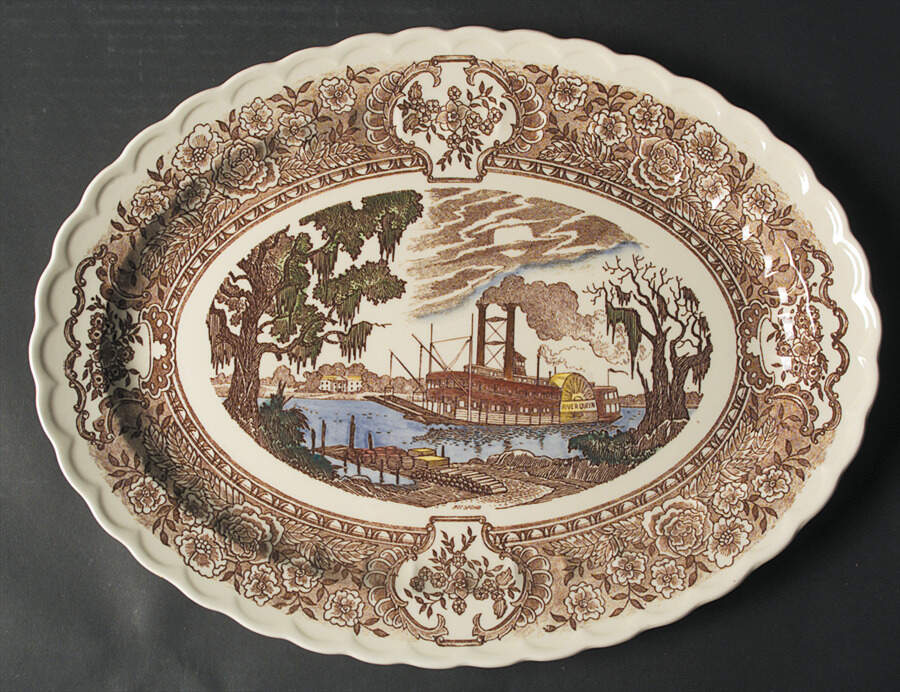 Vernon's 1860 15" Oval Serving Platter by Metlox - Poppytrail - Vernon-1