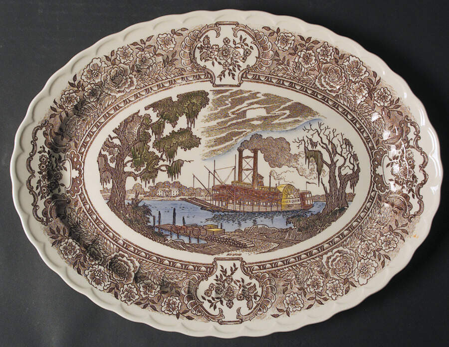 Vernon's 1860 14" Oval Serving Platter by Metlox - Poppytrail - Vernon-1